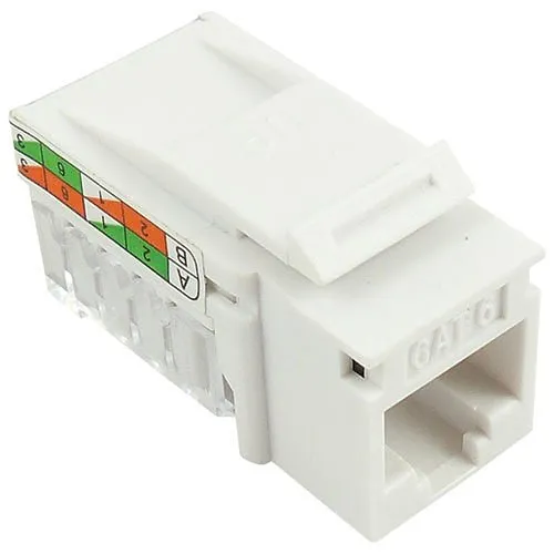 Primex 125-0947-WT CAT6 UTP Keystone Jack, 110 IDC, 90˚, HD, White