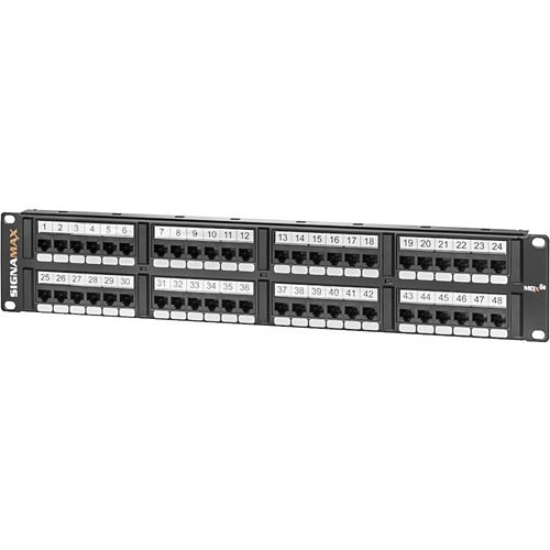 Signamax 48458MDX-C5E 48-Port CAT5e MDX-Series Patch Panel, 2U RMS