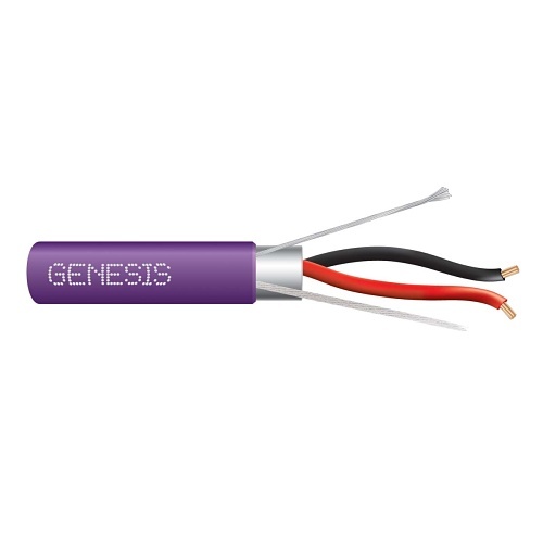 Genesis 32021110 22/2 Stranded Shielded Cable, Plenum, CMP, FT6, 1000' (304.8 m) Pull Box, Purple