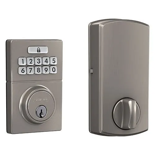 Schlage JFE105 GAT 619 J Series Keypad Deadbolt with Gatlin Trim, Offline Lock, Satin Nickel