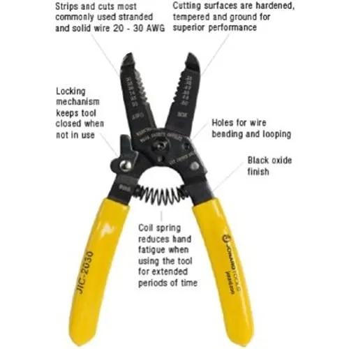Jonard Tools JIC-2030 Wire Stripper 20-30 AWG, 6-3/4" (171mm), Yellow