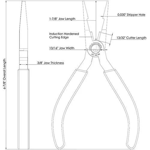 Jonard Tools JIC-22148 Combo Crimper, Long Nose Pliers