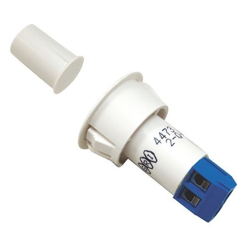 GRI 4473-W 3/4" Switch 3/8" Magnet Recessed Switch Set, Press Fit, 1/2" Standard Gap, 10W, 200VDC, 0.50A, Closed Loop, N/O, and Screw Terminals, White