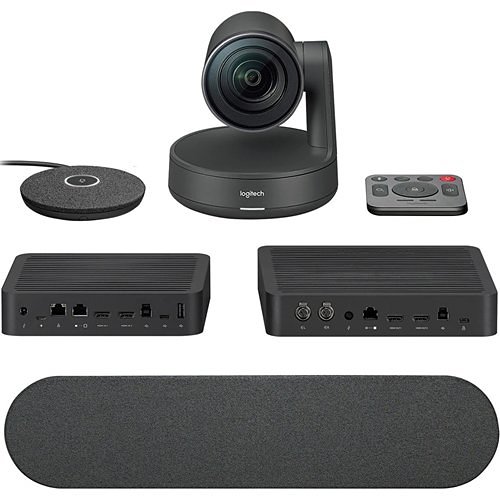 Logitech Rally Premium PTZ Camera with Ultra HD Imaging System, Automatic Camera Control, Speakers, Mic Pod Set