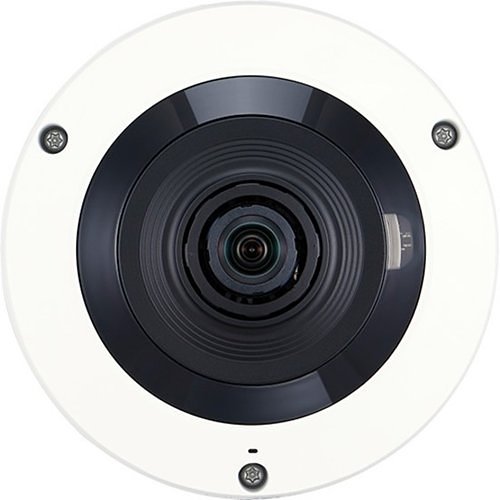 Hanwha XNF-8010RW Wisenet X-Series 6MP IR Indoor Fisheye Camera, 1.6mm Fixed Lens, White