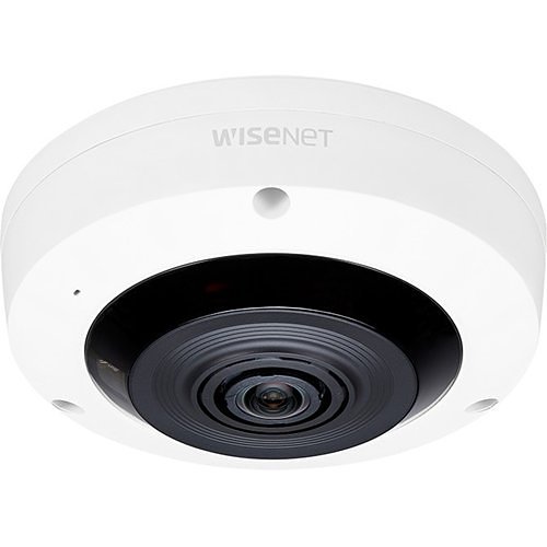 Hanwha XNF-8010RW X-Series 6MP IR Indoor Fisheye Camera, 1.6mm Fixed Lens, White