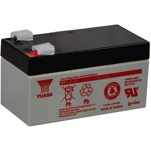 Yuasa NP1.2-12 12V, 1.2Ah Rechargeable SLA Battery, Terminals