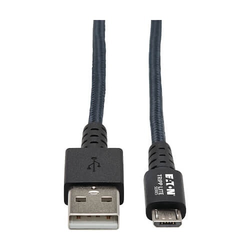 Tripp Lite U050-006-GY-MAX Heavy-Duty USB 2.0 USB-A to Micro-B Cable - M/M, UHMWPE and Aramid Fibers, Gray, 6' (1.83 m)