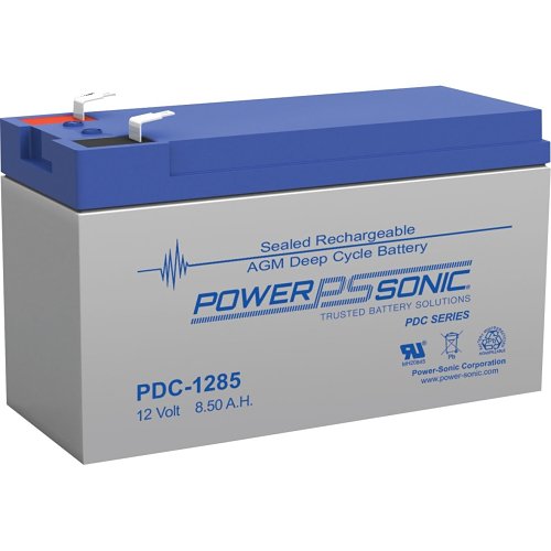 Power Sonic PDC-1285 PDC Series 12V, 8.5Ah Deep Cycle Rechargeable SLA Battery, F2 Terminals