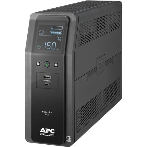 APC BN1500M2 UPS PRO BN 1500VA, 10 Outlets, 2 USB Charging Ports, AVR, LCD interface