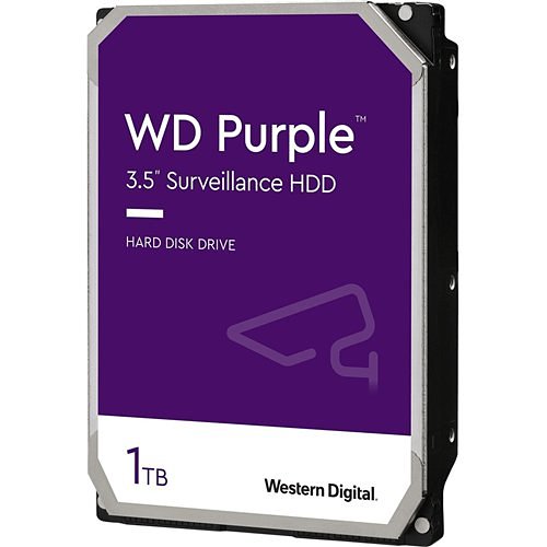 WD WD10PURZ Purple 3.5" Hard Drive for Surveillance Cameras, 1TB, SATA Gb/s