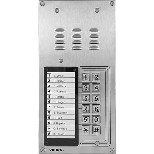 Viking K-1200-IP 12-Button VoIP Stainless-Steel Handsfree Entry Phone System, PoE Powered