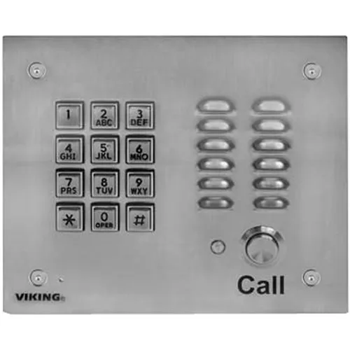 Viking K-1700-3-EWP Stainless-Steel Vandal Resistant Handsfree Phone with Keypad and Enhanced Weather Protection