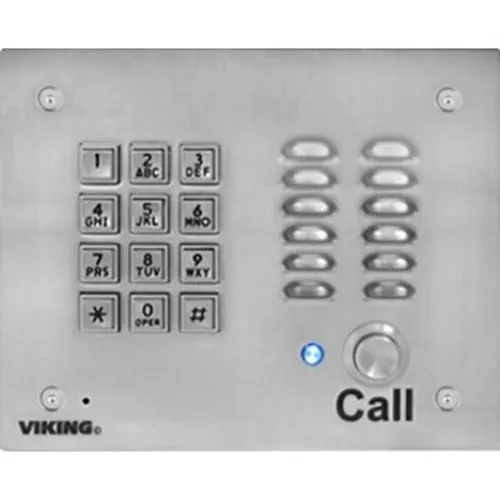 Viking K-1700-IP-EWP VoIP Door Brushed Stainless-Steel Handsfree Entry Phone with Enhanced Weather Protection, PoE Powered