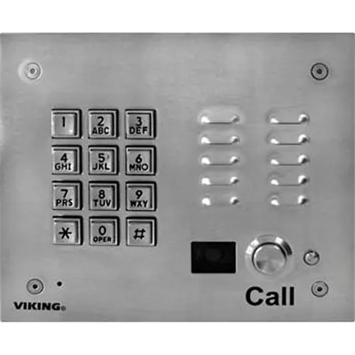 Viking K-1705-3-EWP Stainless-Steel Vandal Resistant Entry Phone with Keypad, Camera and Enhanced Weather Protection