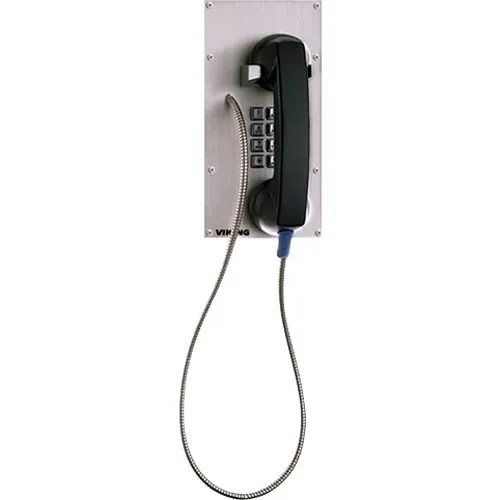 Viking K-1900-8-EWP Hot-Line Panel Phone with Enhanced Weather Protection, Stainless Steel, 54" Armored Handset Cable