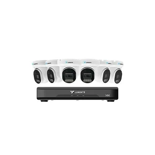 Luminys K56-8L1A2 LumiLuxLite IP Kit, Includes 8-Channel 5MP NVR with 2TB HDD and (6) 5MP LumiLuxLite Dome Camera