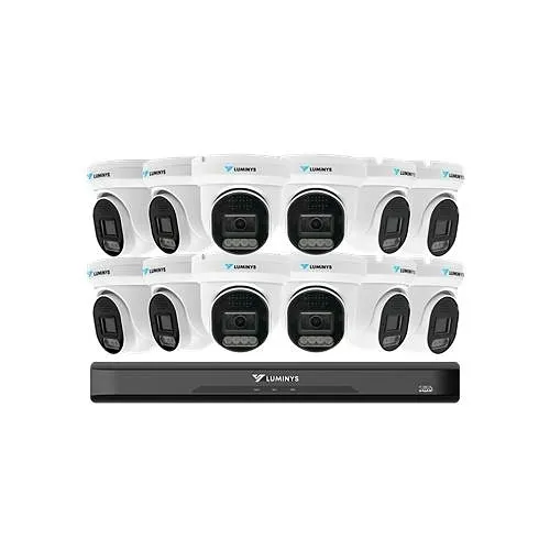Luminys K5T-16L2A4 LumiLuxLite IP Kit, Includes 16-Channel 5MP NVR with 4TB HDD and (12) 5MP LumiLuxLite Turret Camera