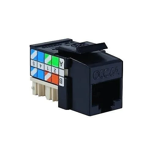 OCC K6A08 Keystone Jack, KMJ, UTP, Cat6A, Orange