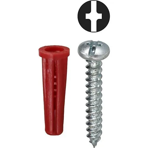 Dottie K6CO #10 Red Conical Anchor Kit with Pan Head Combo Drive Screws