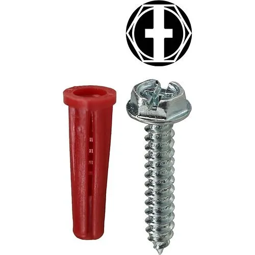 Dottie K6HX #10 Red Conical Anchor Kit with Hex Head Combo Drive Screws