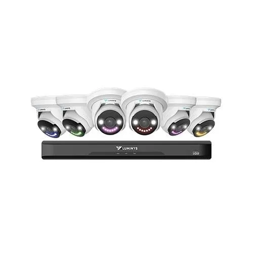 Luminys K86-8B2A4 LumiLightBand IP Kit with 8-Channel 8mp NVR with Dual SATA, 4TB HDD and (6) 8MP LumiLightBand Turret Cameras