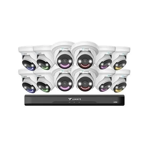 Luminys K8T-16B2A4 LumiLightBand IP Kit, Includes 16-Channel 8MP NVR with Dual SATA and 4TB HDD, (12) 8MP LumiLightBand Turret Camera