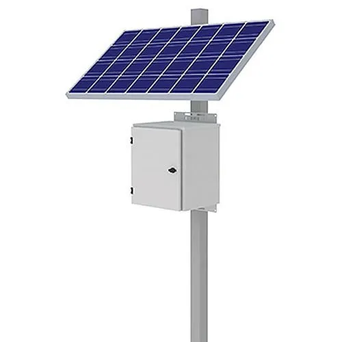 KBC Networks KBC-AL2-100W 100 Watt Advanced Remote Power Kit with x 100W Solar Panel, 14" x 16" x 19" Powder-Coated Aluminum Enclosure and Side Panel Mount for 3-6" Pole