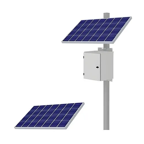 KBC Networks KBC-AL2-600W Advanced Remote Power Kit with 2-Solar Panels 300W, Enclosure and Side Panel Mount for 3-6" Pole
