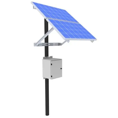 KBC Networks KBC-AL5-1200W 12000W Advanced Remote Power Kit with x 300W Solar Panels, 13" x 22" x 30" Powder-Coated Aluminum Enclosure and Adjustable Mount for Top of Pole
