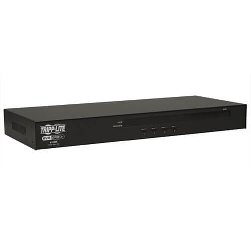 Eaton Tripp Lite B042-004 4-Port 1U Rack-Mount USB/PS2 KVM Switch with On-Screen Display, Compatible with All Major Operating Systems