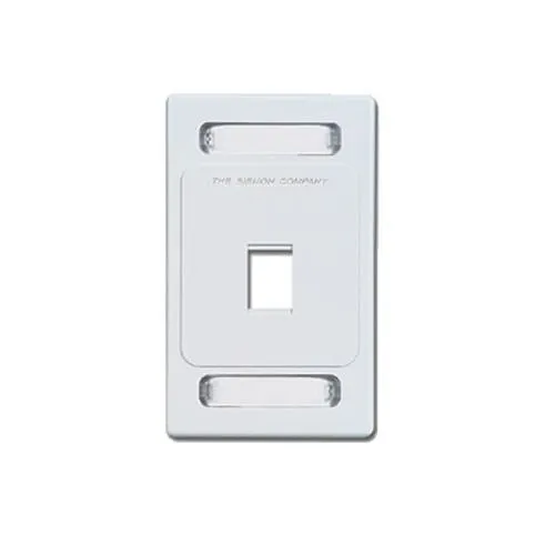 Keri Systems KFP-S-01-02-S 1-Opening Faceplate with Label Holder, Single Gang, White