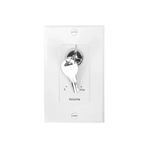 Lowell KL100-DW 100W Mono Volume Control with Key Switch and 1-Gang Decorator Wall Plate, White