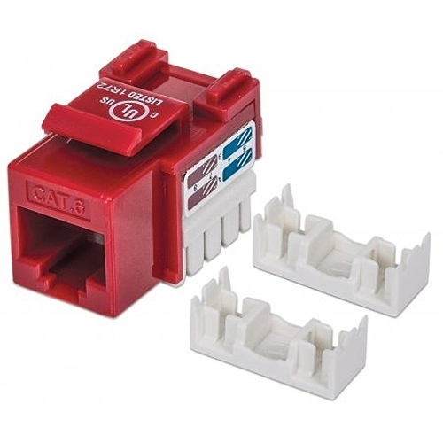Intellinet 210614 CAT6 Keystone Jack, Use with 22 to 26 AWG, Red
