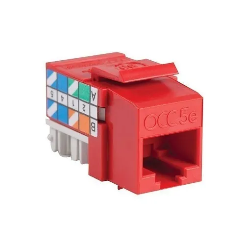 OCC KMJA5E03 KMJ CAT5(e) Jack, Universal 568A/B Wiring, Red
