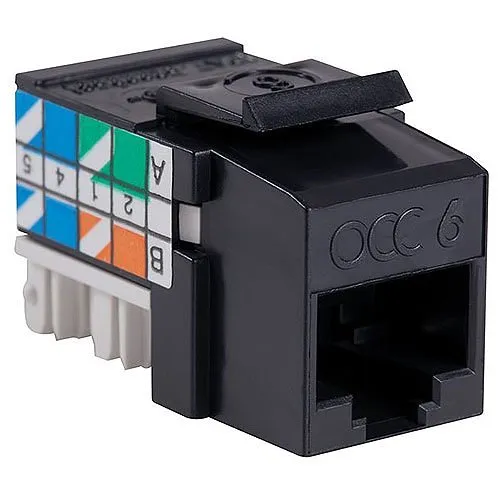 OCC KMJA602 KMJ Category Jack, Universal 568A/B Wiring, Black