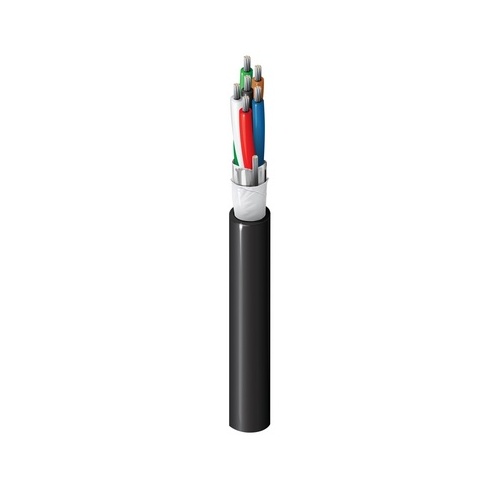 Belden 5504F1 0101000 Security & Sound Cable, 6-Conductor 22 AWG, Shielded, CM Rated, Water-Blocked, PVC Jacket, Black