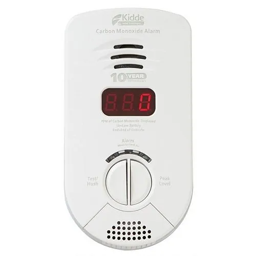 Kidde KN-COP-DP-10YB Worry-Free Bedroom Plug-in Carbon Monoxide Alarm with Sealed Lithium Battery Backup, Digital Display and Voice Alarm
