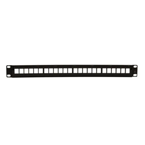 Siemon KPNL-F1-24-01S Keystone Patch Panel, Flat, 24-Port, 1 RMS, Black