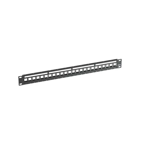 Panduit KPS24BL 24-Port Keystone Shielded Patch Panel, 1U, Metal, Black