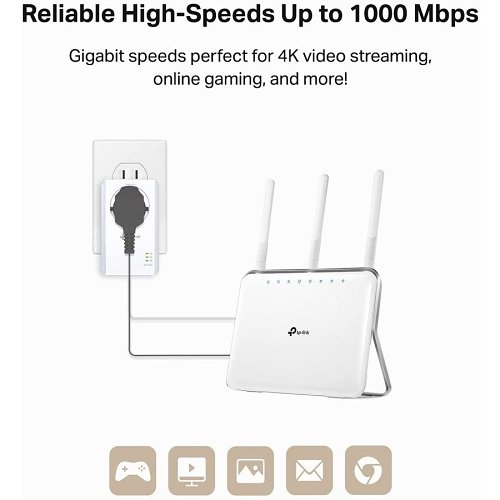 TP-Link TL-PA7017P KIT AV1000 Gigabit Passthrough Powerline Starter Kit