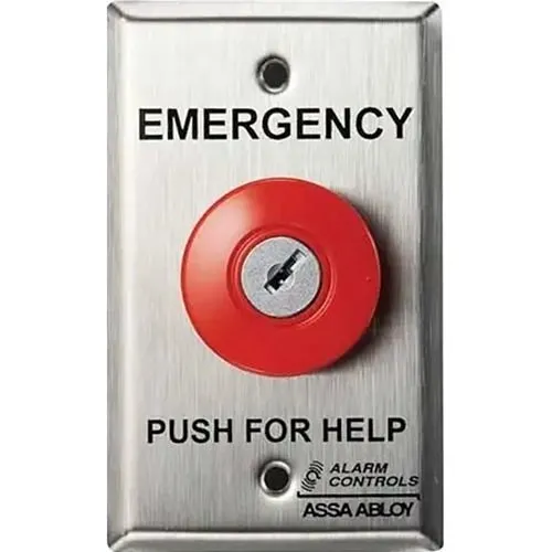 Alarm Controls KR-5 KR Series Latching Key Reset, N/O Contact, Stainless Steel