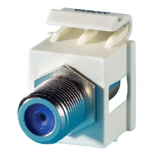 Ortronics KSFCN-13 F-Connector Keystone Module, 180 Degree Exit, F/F, (75 ohms), Electrical Ivory