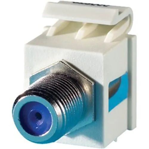 Ortronics KSFCN-88 75 Ohm F-Connector Keystone Module, 180° Exit, Female to Female, Cloud White
