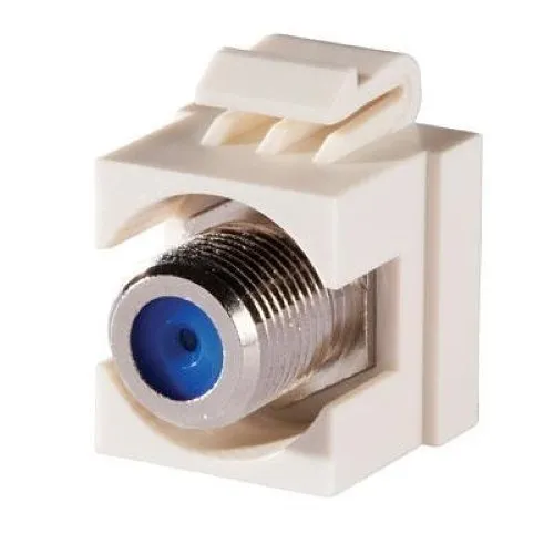 Ortronics KSFCNR Keystone Recessed F-Connextor, 75 Ohms, Fog White