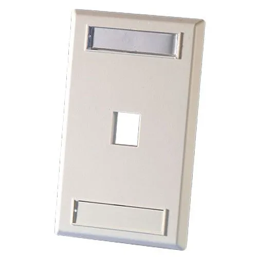 Ortronics OR-KSFP1 Ortronics KSFP1 1-Gang Keystone Faceplate, 1-Port, Fog White
