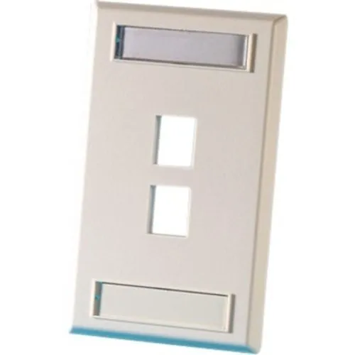 Ortronics KSFP2-88 2-Port 1-Gang Keystone Faceplate, Cloud White