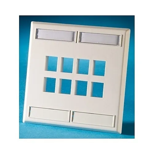 Ortronics KSFP8-88 8-Port Dual Gang Keystone Faceplate, Cloud White