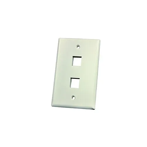 Ortronics KSFPR2 2-Port Single Gang Keystone Faceplate, Fog White