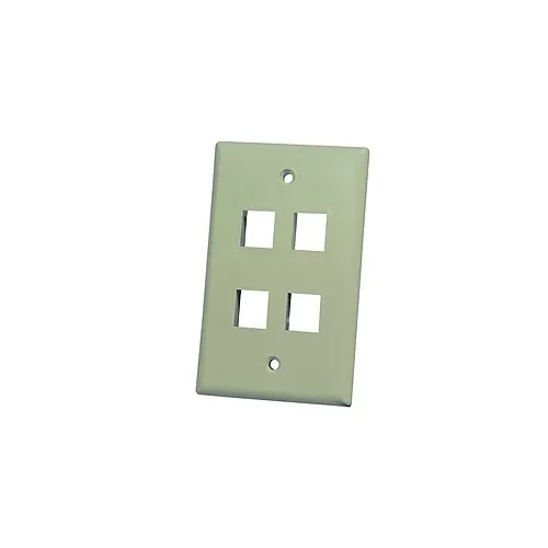 Ortronics KSFPR4-13 4-Port Single Gang Keystone Faceplate, Electrical Ivory
